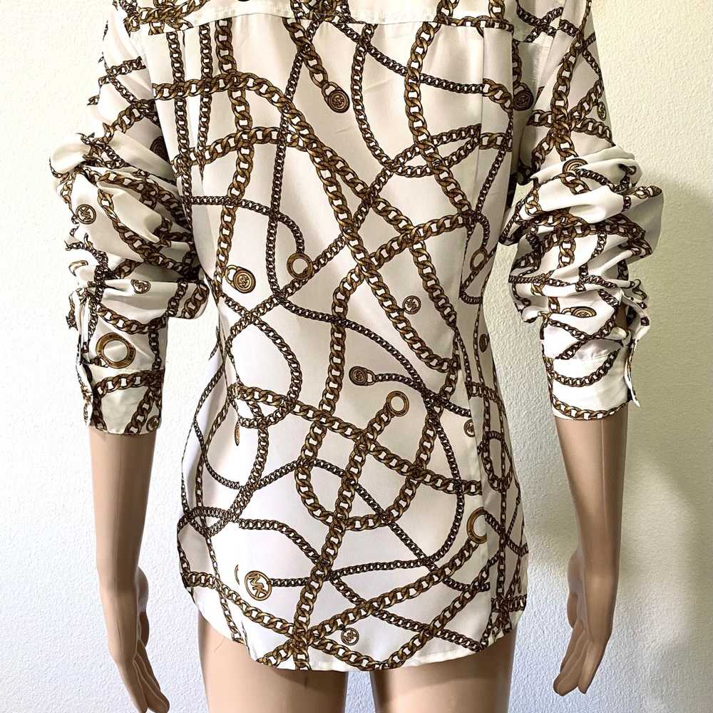 Michael Kors Gold Chain Pattern Blouse